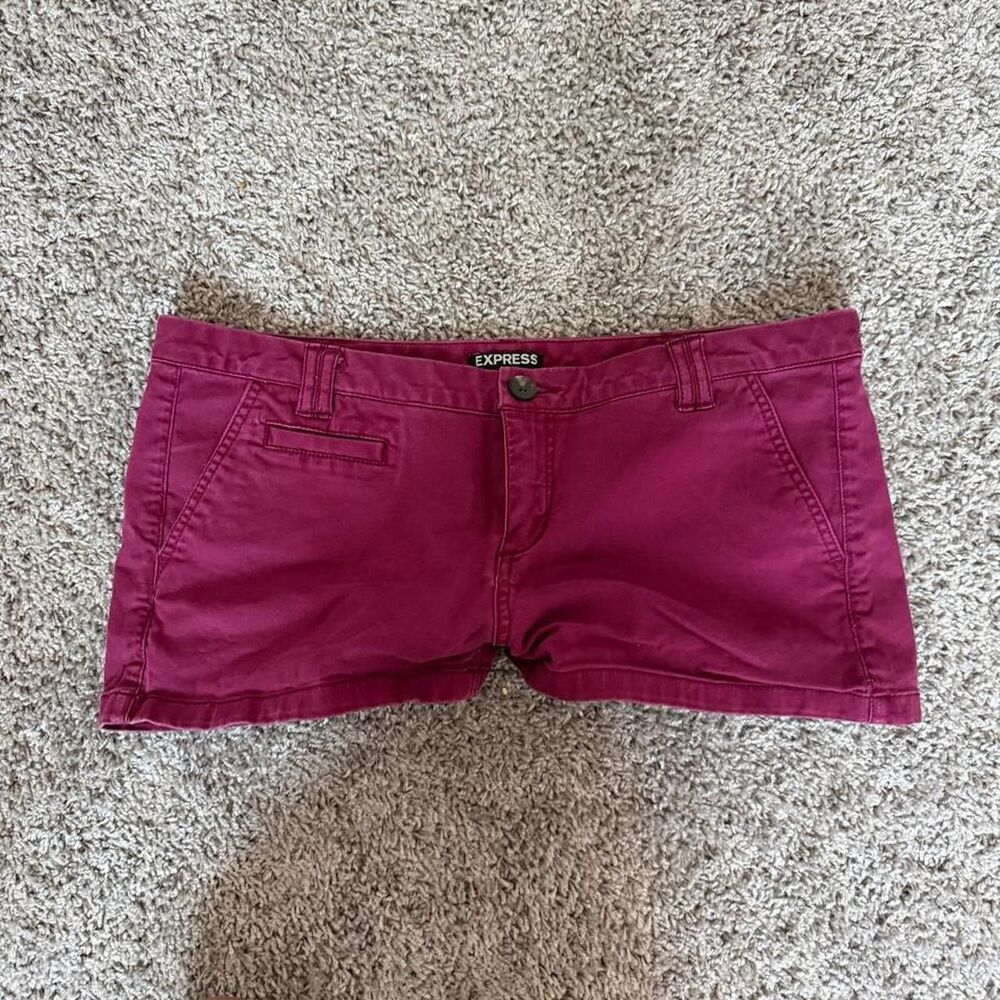 Express Burgundy Low Rise Shorts
